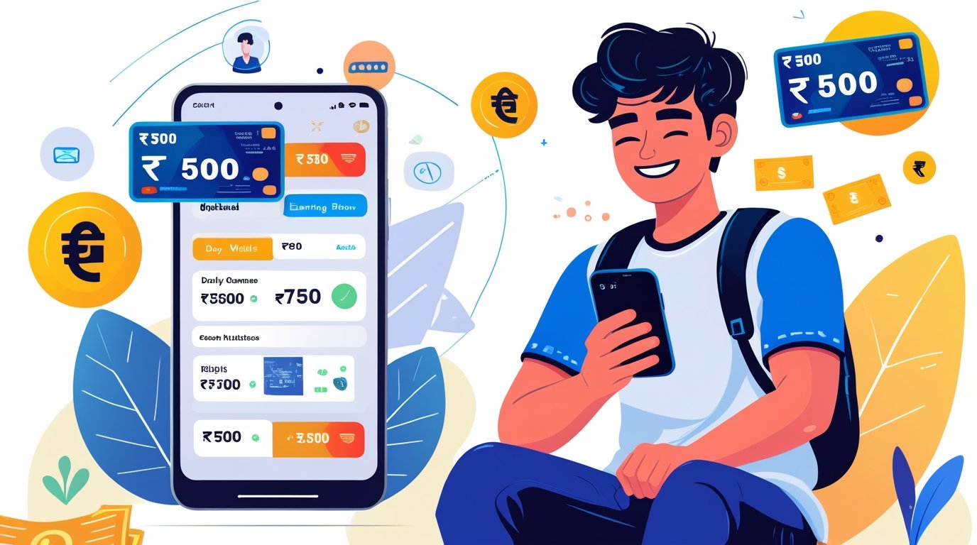 Person using smartphone to make ₹500 per day through online earning methods
