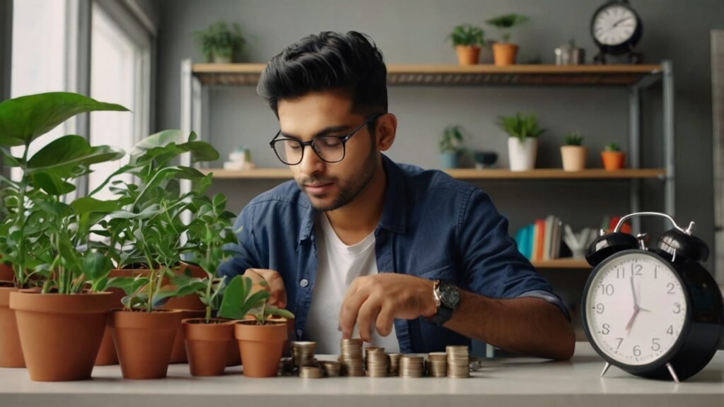 Young Indian growing wealth early using time and smart money habits