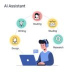 AI tools for beginners helping with writing, studying, and productivity on laptop