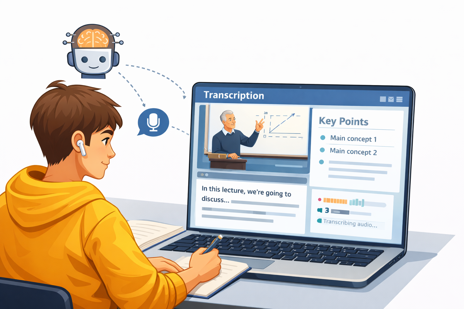 ai tools converting lectures into study notes
