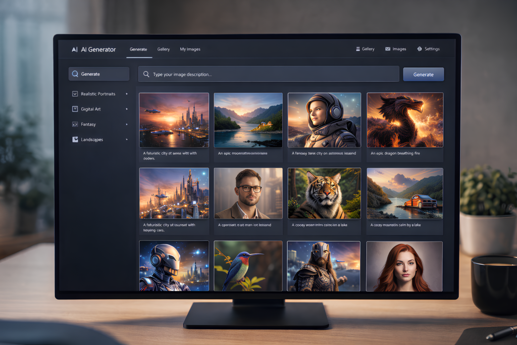 best free AI image generator tools dashboard