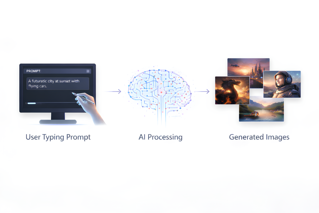 how to create images from text using AI for free steps