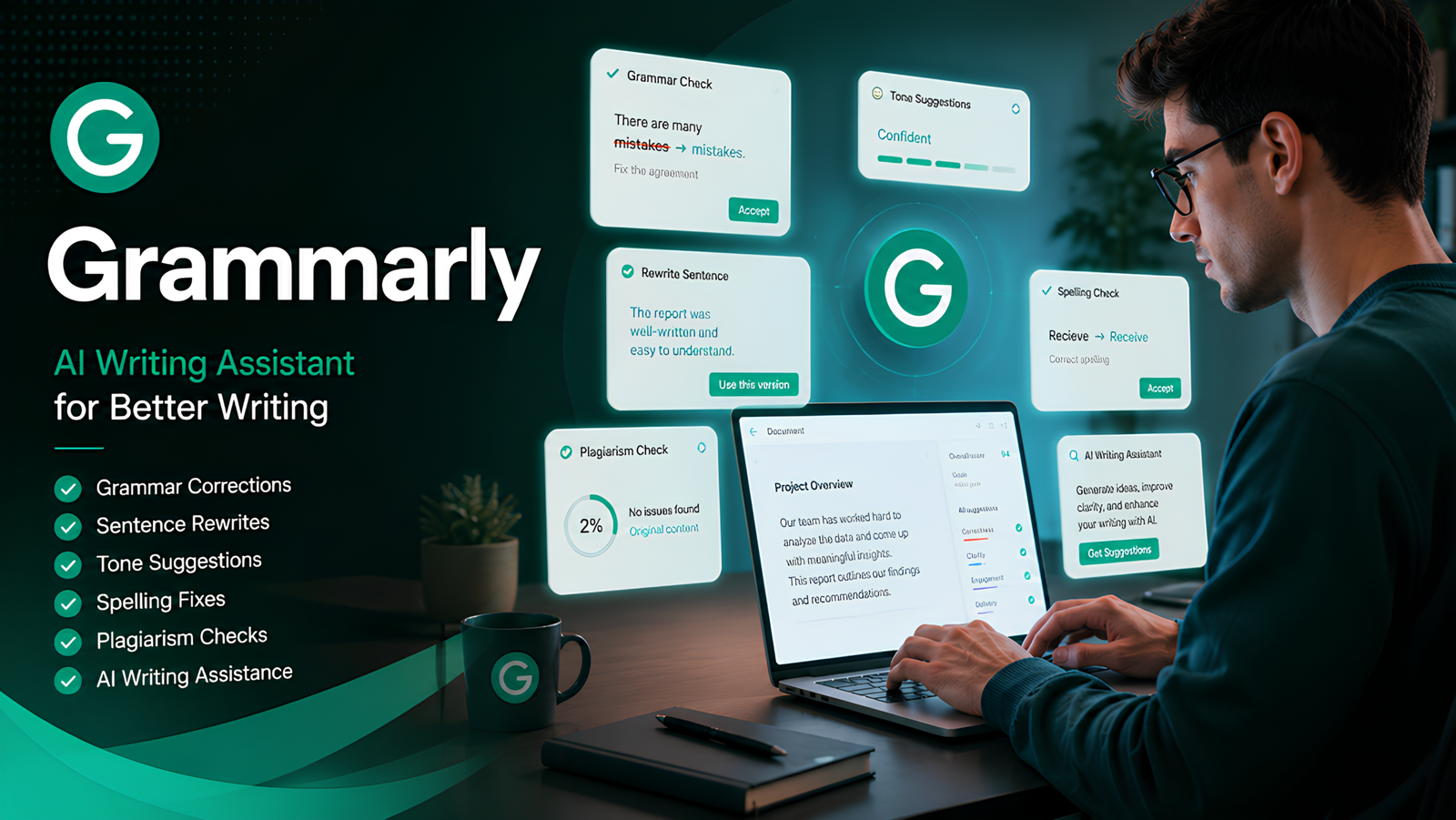 Grammarly AI writing assistant for students
